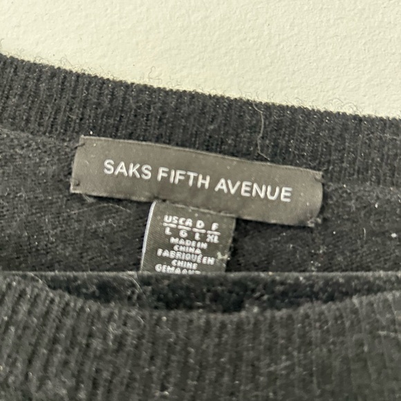 Saks Fifth Avenue Black Label Black Crew Neck Sweater - Picture 2 of 2